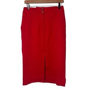 MAEVE BY ANTHROPOLOGIE RED WOMEN SKIRT WITH POCKETS SIZE SMALL PRE-OWNED